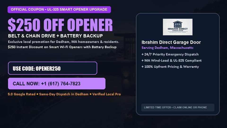 $250 OFF Smart Wi-Fi Garage Door Opener Installation in Dedham, MA - Ibrahim Direct Garage Door