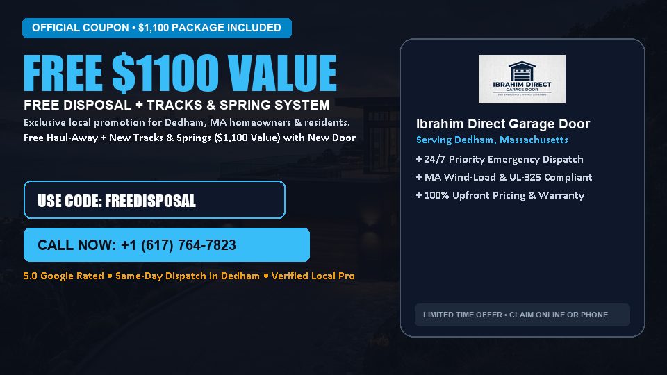 FREE Old Door Haul-Away & Heavy-Duty Tracks in Dedham, MA - Ibrahim Direct Garage Door