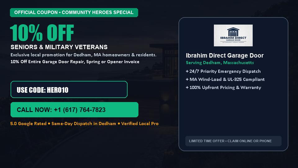 10% OFF Senior, Military & First Responder Discount in Dedham, MA - Ibrahim Direct Garage Door